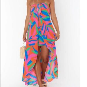 Show me your Mumu Strapless Maxi high/ low Dress